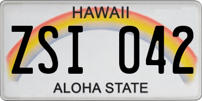 HI license plate ZSI042