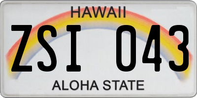 HI license plate ZSI043