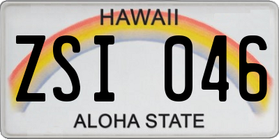 HI license plate ZSI046