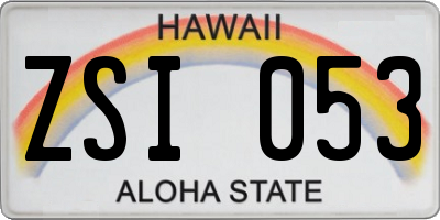 HI license plate ZSI053