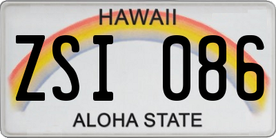 HI license plate ZSI086