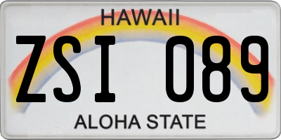 HI license plate ZSI089