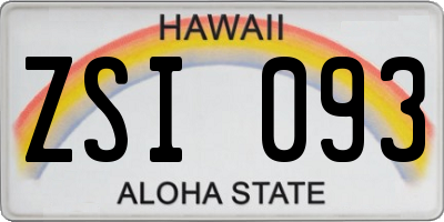 HI license plate ZSI093