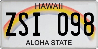HI license plate ZSI098