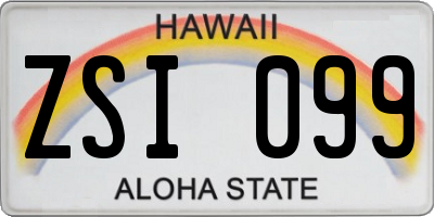 HI license plate ZSI099