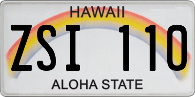 HI license plate ZSI110