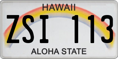 HI license plate ZSI113