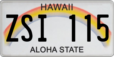 HI license plate ZSI115
