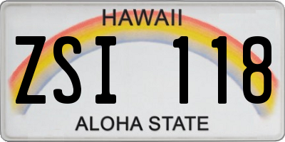 HI license plate ZSI118