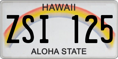 HI license plate ZSI125