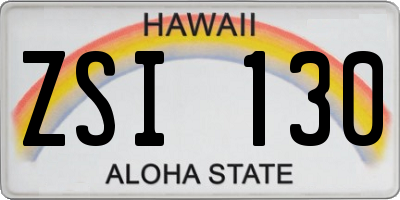 HI license plate ZSI130