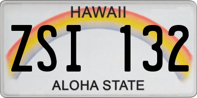 HI license plate ZSI132