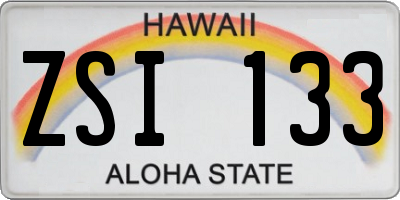 HI license plate ZSI133