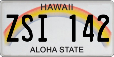 HI license plate ZSI142