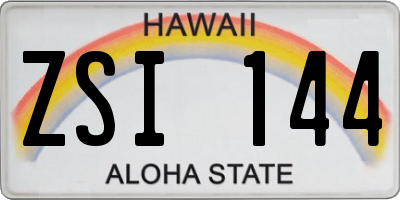 HI license plate ZSI144