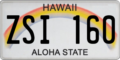 HI license plate ZSI160