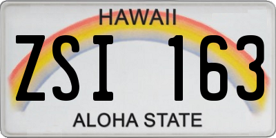 HI license plate ZSI163