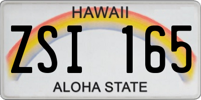 HI license plate ZSI165