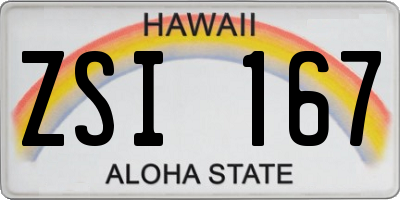 HI license plate ZSI167