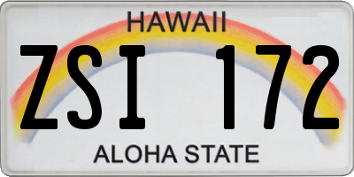 HI license plate ZSI172