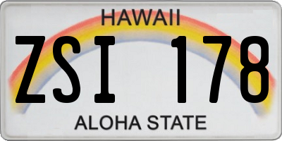 HI license plate ZSI178