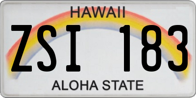 HI license plate ZSI183