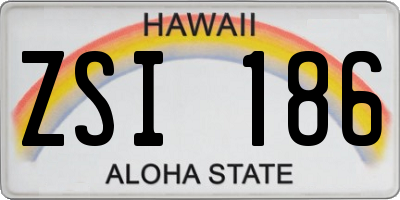 HI license plate ZSI186