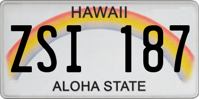 HI license plate ZSI187