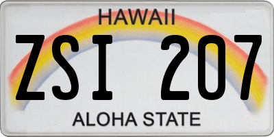 HI license plate ZSI207
