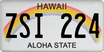 HI license plate ZSI224
