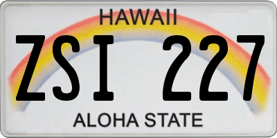 HI license plate ZSI227