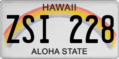 HI license plate ZSI228
