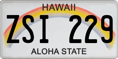 HI license plate ZSI229