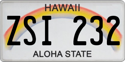 HI license plate ZSI232