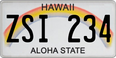 HI license plate ZSI234
