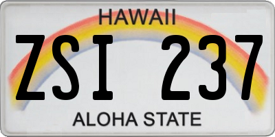 HI license plate ZSI237
