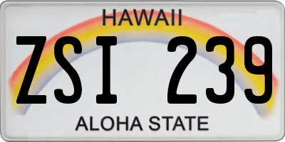 HI license plate ZSI239