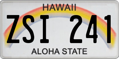 HI license plate ZSI241