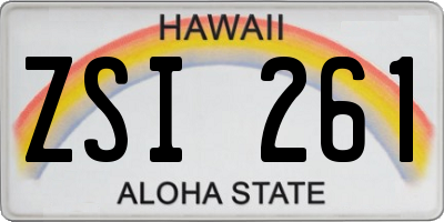 HI license plate ZSI261