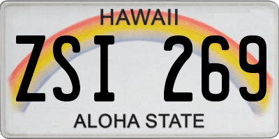 HI license plate ZSI269