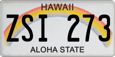 HI license plate ZSI273