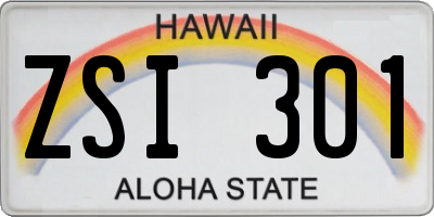 HI license plate ZSI301