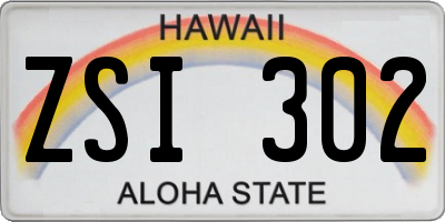 HI license plate ZSI302