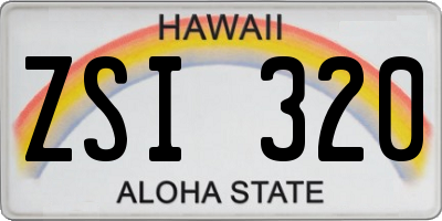 HI license plate ZSI320