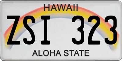 HI license plate ZSI323