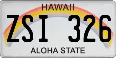 HI license plate ZSI326