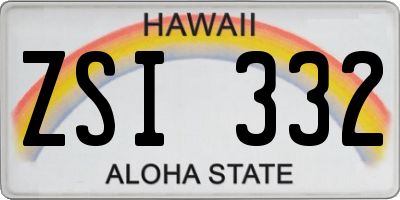 HI license plate ZSI332