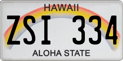HI license plate ZSI334
