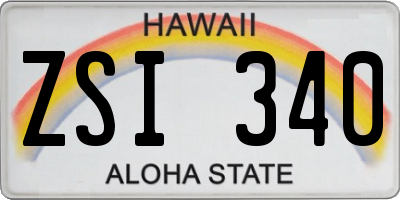 HI license plate ZSI340