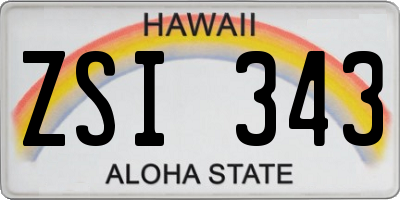 HI license plate ZSI343